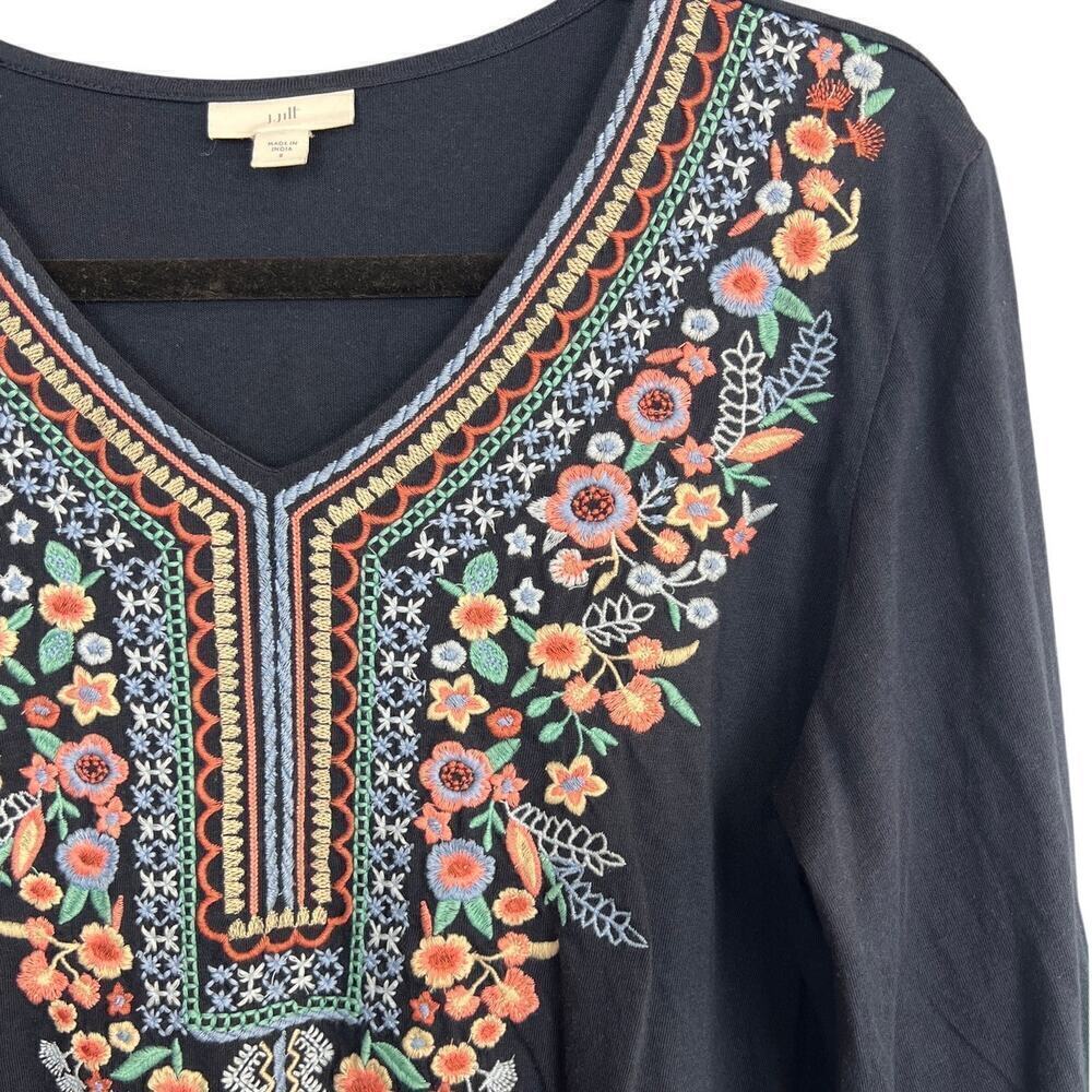 J Jill Floral Embroidered Blouse Size S - Picture 3 of 8